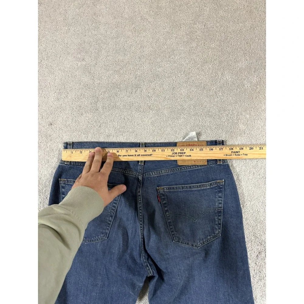 Levis Jeans‎ Men's 34x27*** 505 Dark Wash Straight Leg Stretch Cotton Blend EUC
